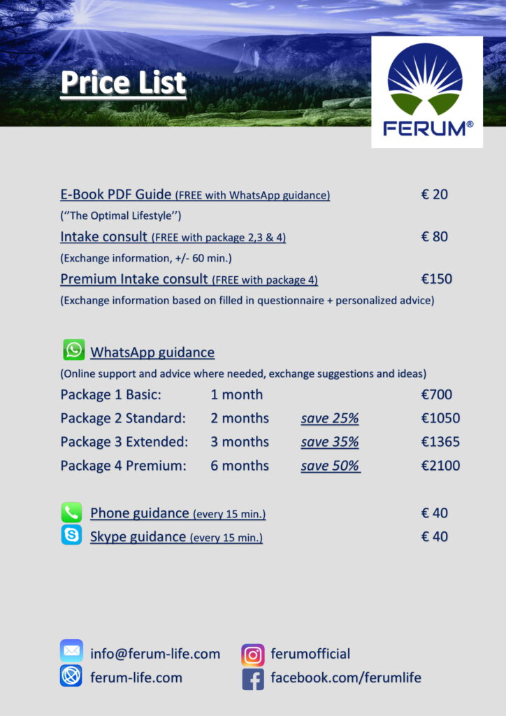 FERUM Price List